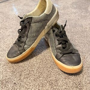 Black and White Metallic Sneakers